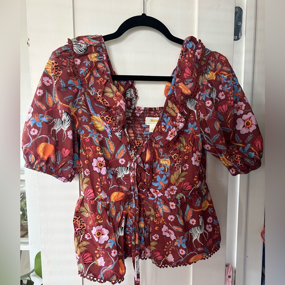 fun animal print blouse